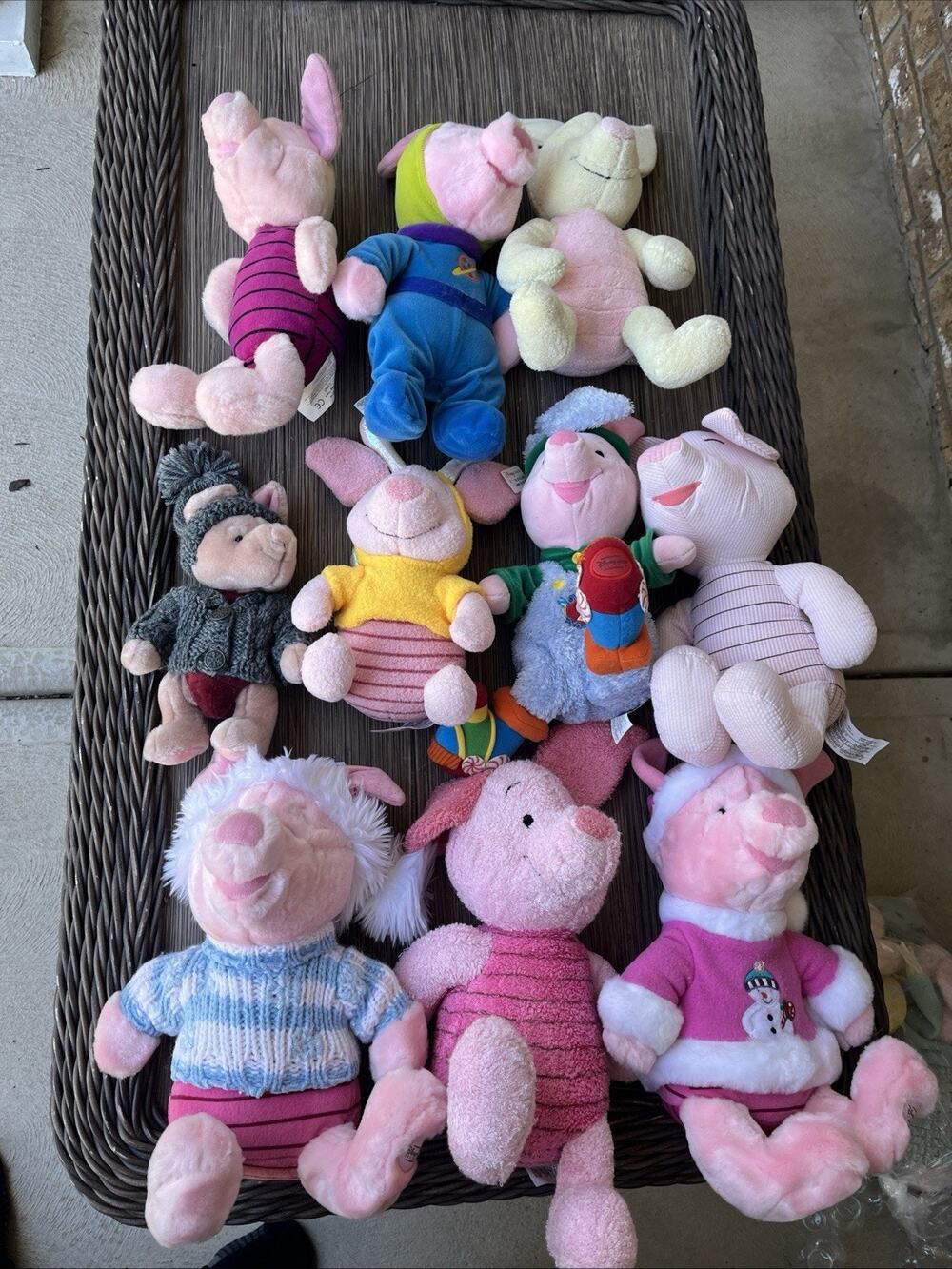 Disney Piglet Winnie the Pooh Small Plush Stuffed Animals Lot of 10